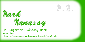 mark nanassy business card